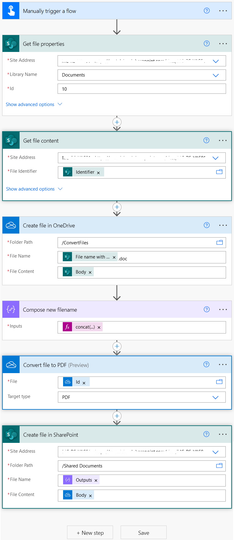 power automate docm conversion steps